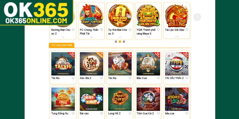 KingMaker cung cấp loạt game bài OK365 cực hot